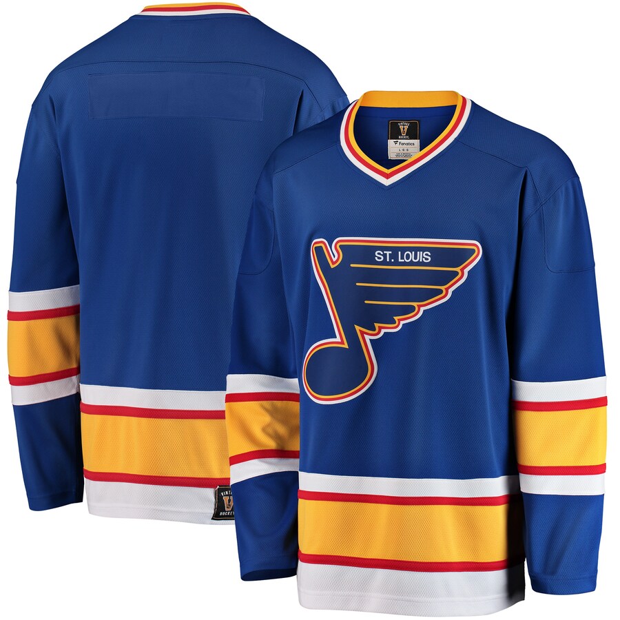Men's St. Louis Blues Fanatics Branded Blue Premier Breakaway Heritage Blank Jersey - ujerseystore