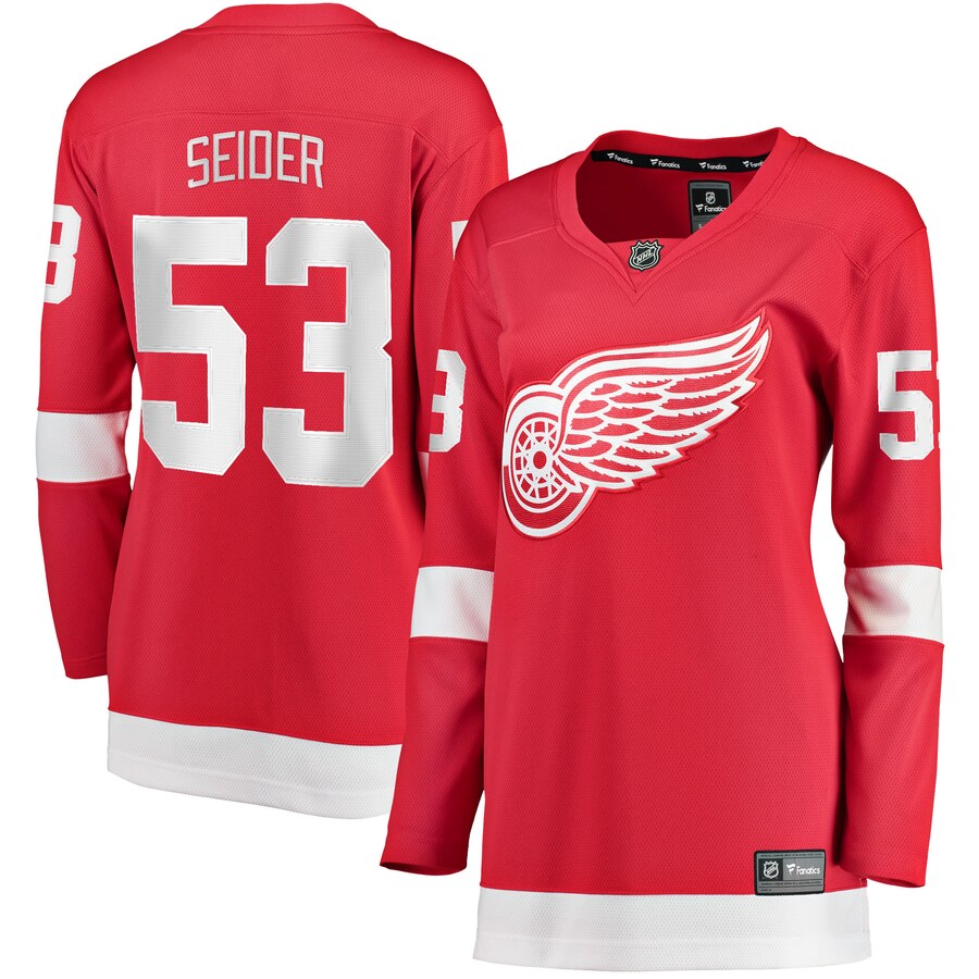 Women's Detroit Red Wings Moritz Seider Fanatics Branded Red Home Breakaway Player Jersey - ujerseystore