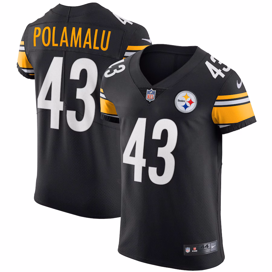 Men's Pittsburgh Steelers Troy Polamalu Nike Black Retired Player Elite Jersey - ujerseystore