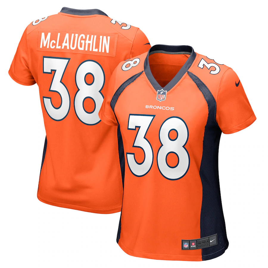 Women's Denver Broncos Jaleel McLaughlin Nike  Orange  Game Jersey - ujerseystore