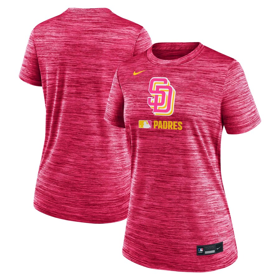 Women's San Diego Padres Nike Pink Authentic Collection City Connect Velocity Performance T-Shirt - ujerseystore