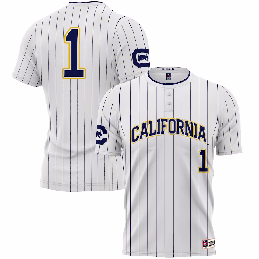 #1 Cal Bears GameDay Greats Lightweight Softball Jersey - White - ujerseystore
