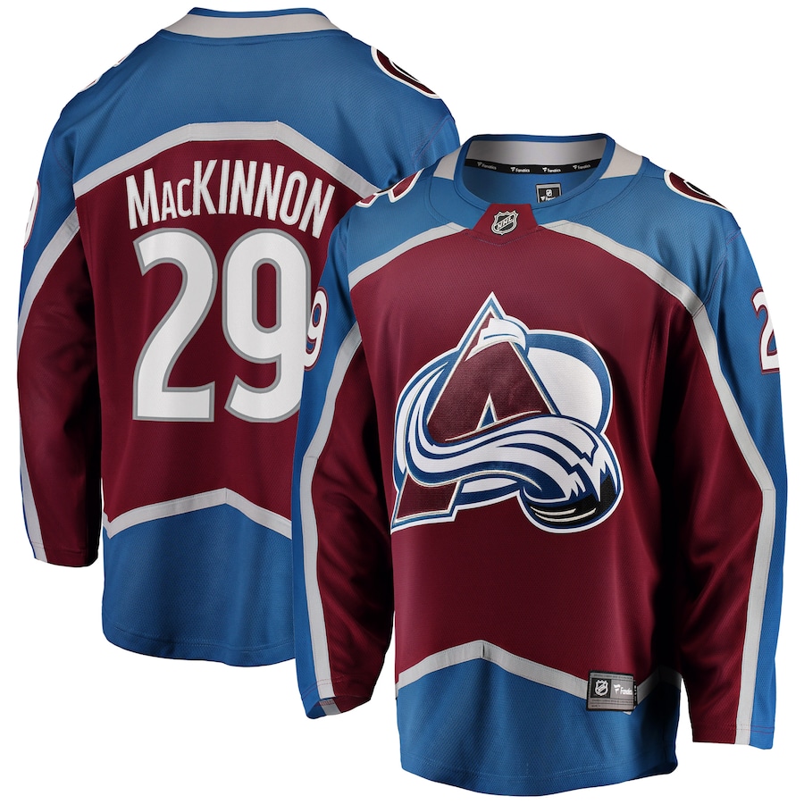 Men's Colorado Avalanche Nathan MacKinnon Fanatics Branded Burgundy Breakaway Player Jersey - ujerseystore