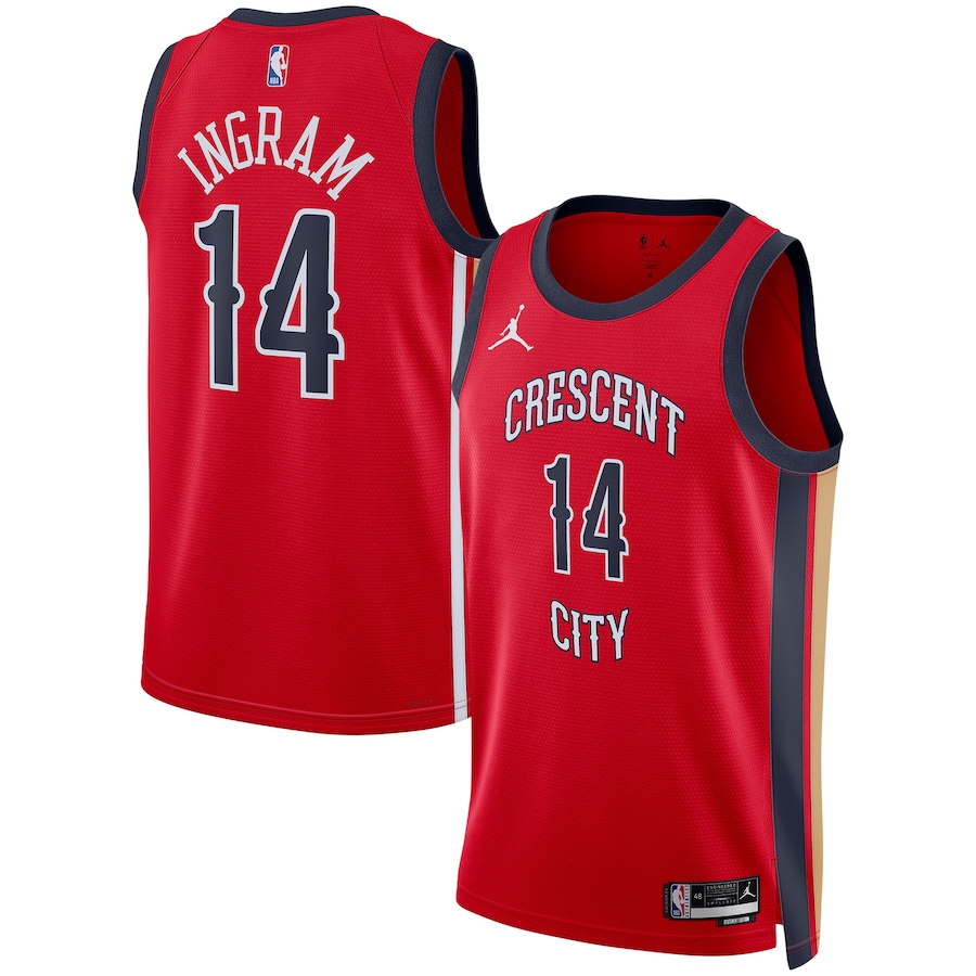 Unisex New Orleans Pelicans Brandon Ingram Jordan Brand Red Swingman Jersey - Statement Edition - ujerseystore