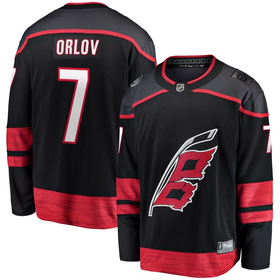 Men's Carolina Hurricanes Dmitry Orlov Fanatics Branded Black Home Breakaway Jersey - ujerseystore
