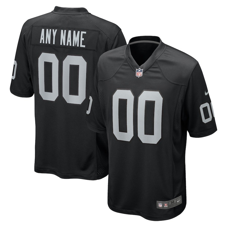 Men's Las Vegas Raiders Nike Black Custom Game Jersey - ujerseystore