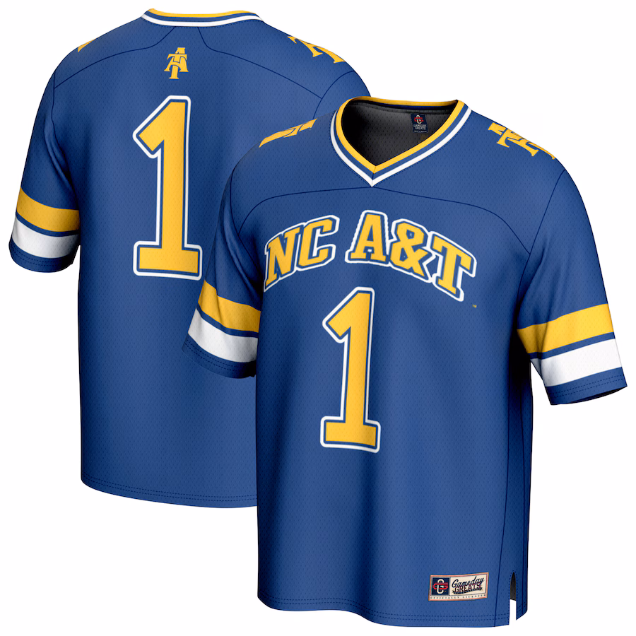 Youth GameDay Greats #1 Navy North Carolina A&T Aggies Lightweight Collegiate Football Fashion Jersey - ujerseystore