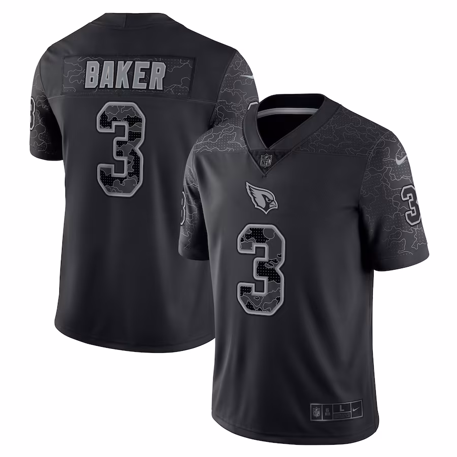 Men's Arizona Cardinals Budda Baker Nike Black RFLCTV Limited Jersey - ujerseystore