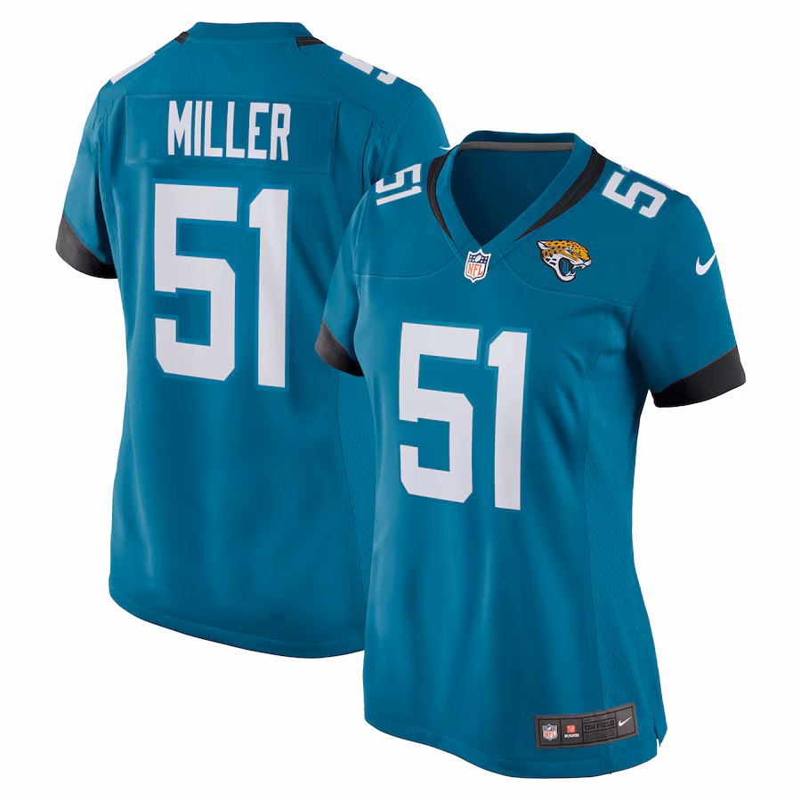 Women's Jacksonville Jaguars Ventrell Miller Nike  Teal  Game Jersey - ujerseystore