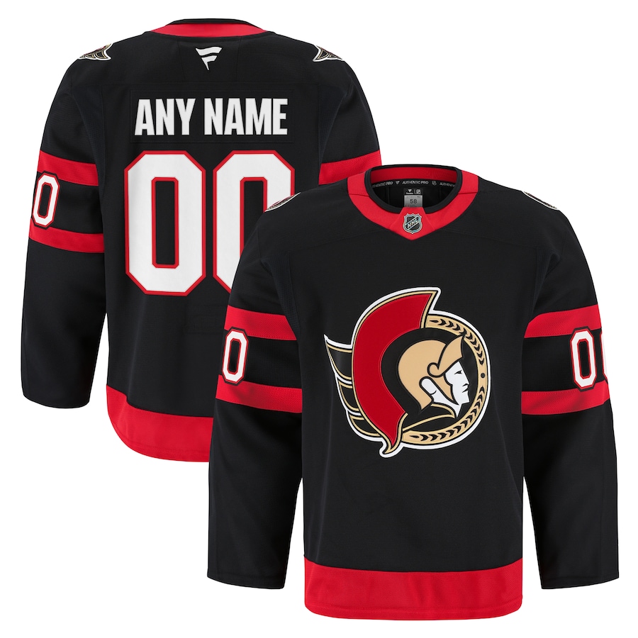 Men's Ottawa Senators Fanatics Black Home Authentic Pro Custom Jersey - ujerseystore