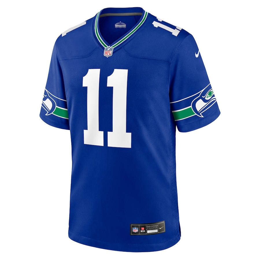 Men's Seattle Seahawks Jaxon Smith-Njigba Nike Royal Throwback Player Game Jersey - ujerseystore