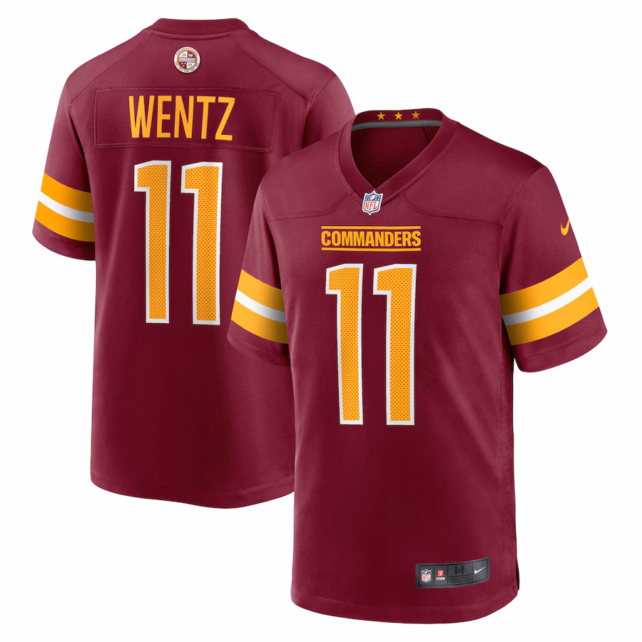 Men's Washington Commanders Carson Wentz Nike Burgundy Game Jersey - ujerseystore