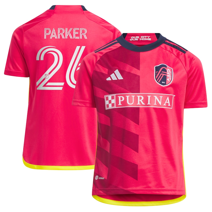 Youth St. Louis City SC Tim Parker adidas Red 2023 CITY Kit Replica Jersey - ujerseystore