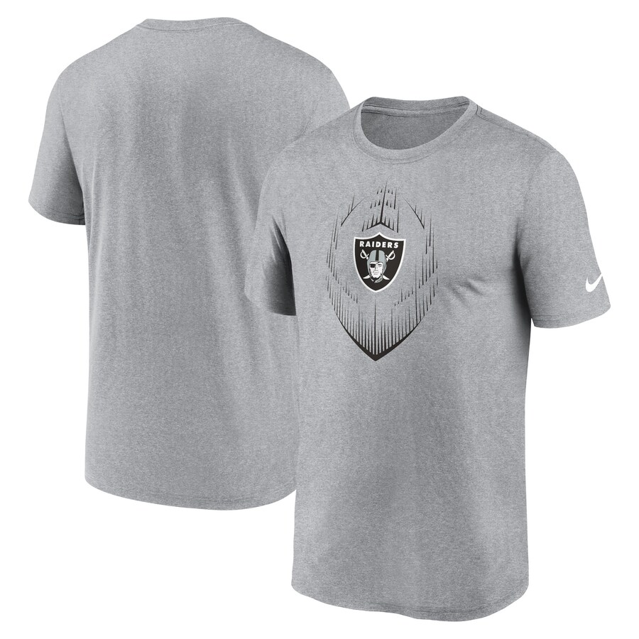 Men's Las Vegas Raiders Nike Heather Gray Primetime Legend Icon Performance T-Shirt - ujerseystore