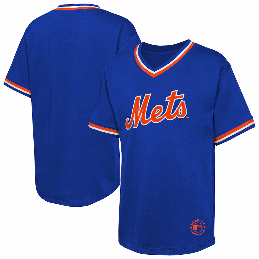 Youth New York Mets Royal Relief Pitcher V-Neck T-Shirt - ujerseystore