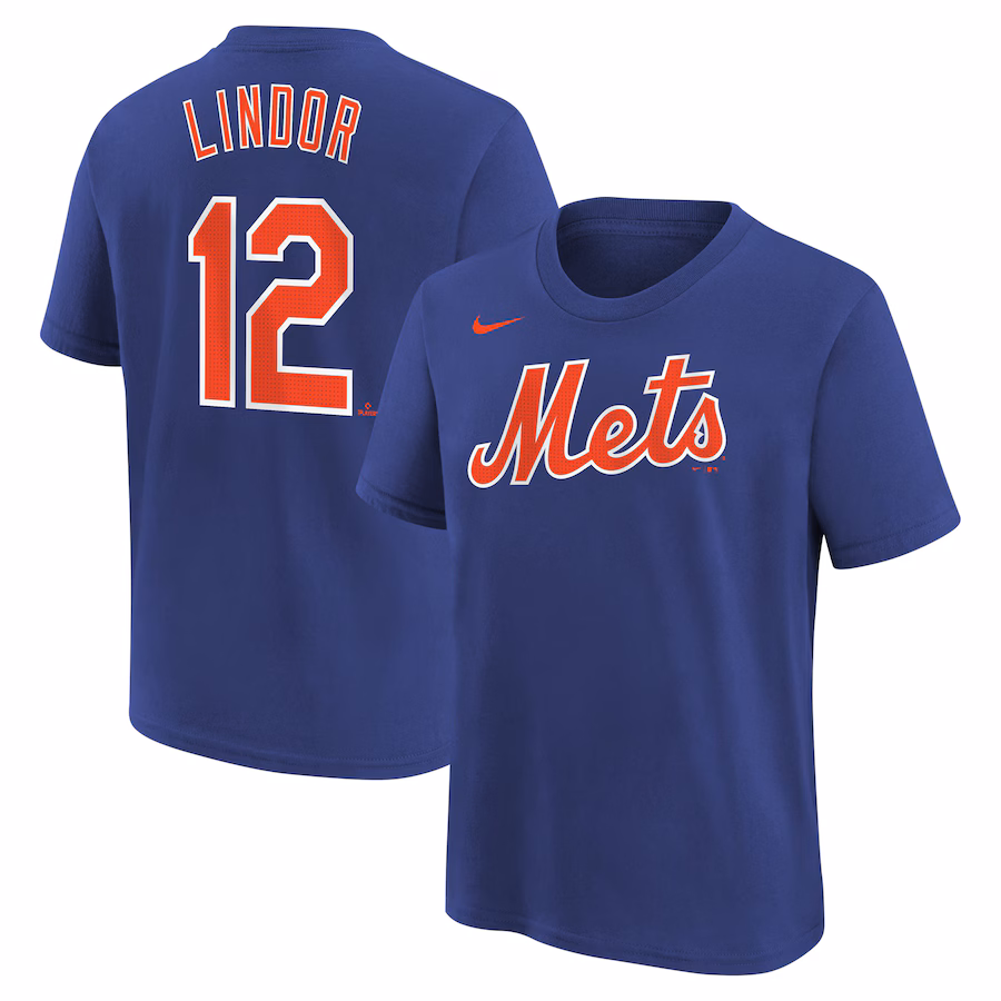 Youth New York Mets Francisco Lindor Nike Royal Home Player Name & Number T-Shirt - ujerseystore