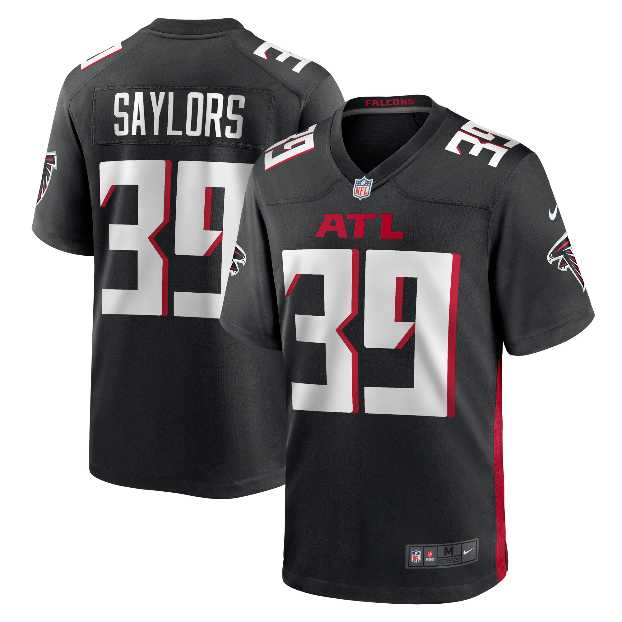 Men's Atlanta Falcons Jacob Saylors Nike  Black  Game Jersey - ujerseystore