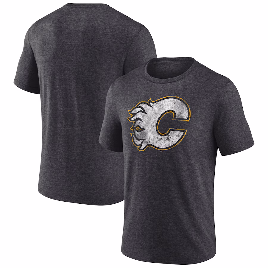 Men's Calgary Flames Fanatics Black NHL Special Edition Tri-Blend T-Shirt - ujerseystore