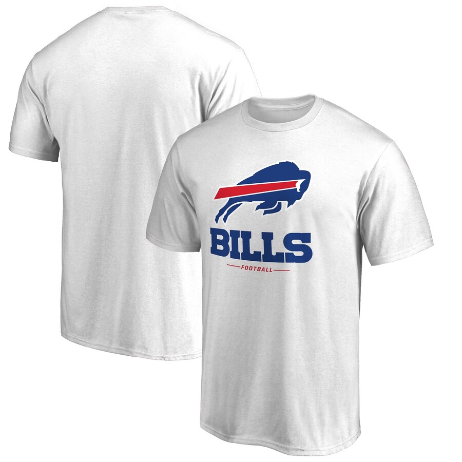 Men's Buffalo Bills White Team Lockup 2 T-Shirt - ujerseystore