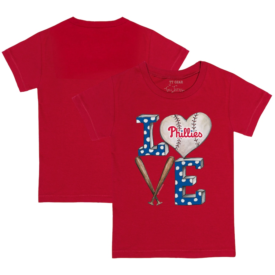 Youth Philadelphia Phillies Tiny Turnip Red Baseball Love T-Shirt - ujerseystore