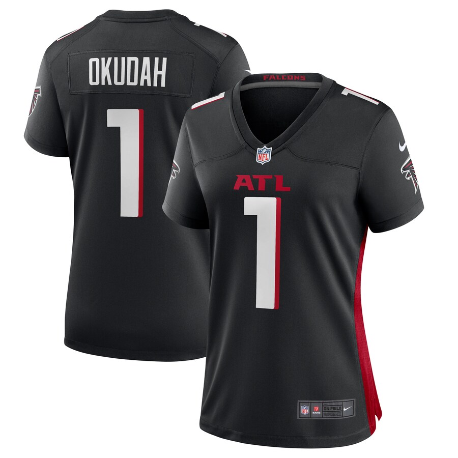 Women's Atlanta Falcons Jeff Okudah Nike Black Game Player Jersey - ujerseystore