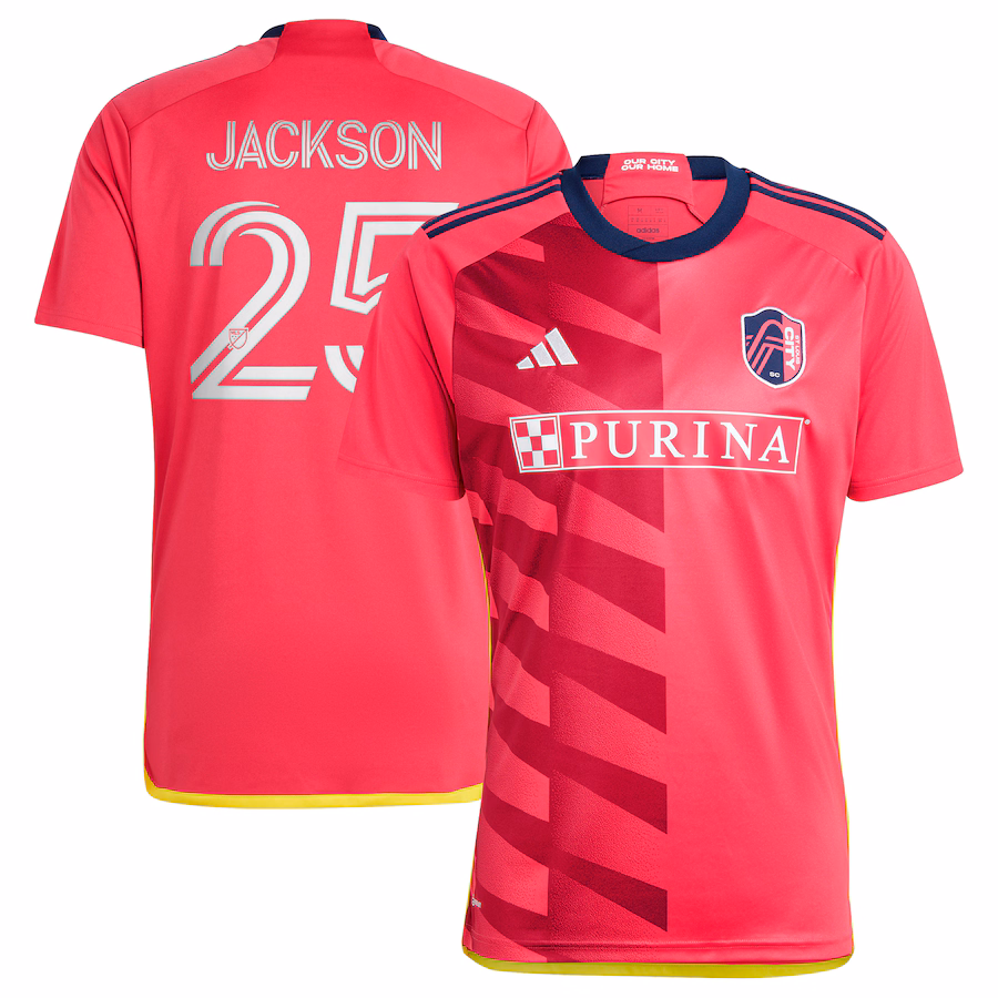 Men's St. Louis City SC Aziel Jackson adidas Red 2024 The Spirit Kit Replica Player Jersey - ujerseystore