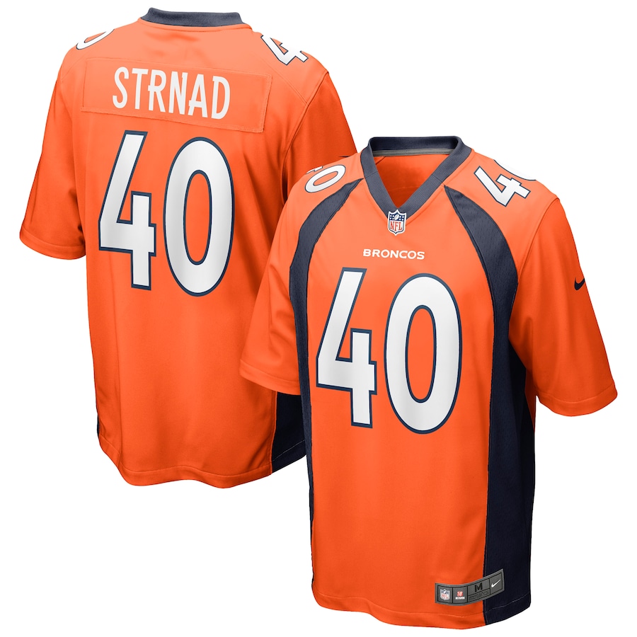 Men's Denver Broncos Justin Strnad Nike Orange Game Jersey - ujerseystore