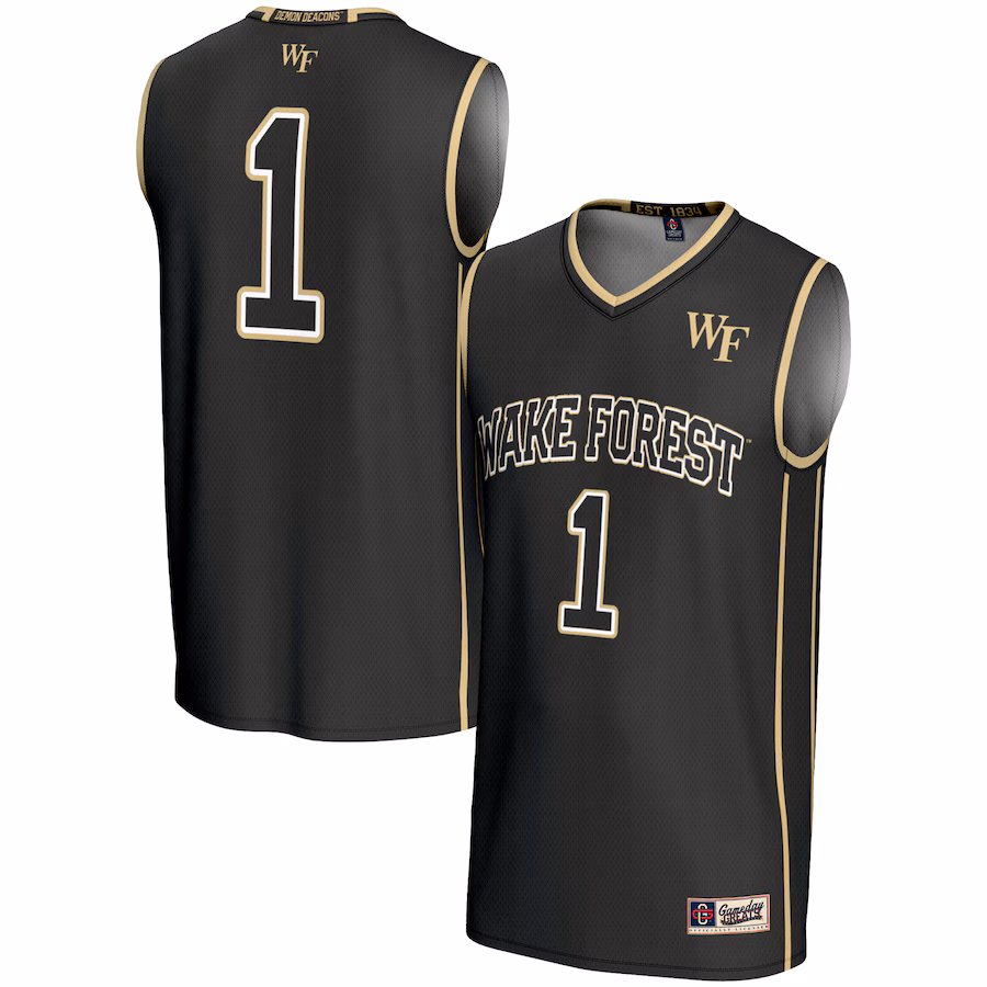 Youth GameDay Greats #1 Black Wake Forest Demon Deacons Lightweight Basketball Jersey - ujerseystore