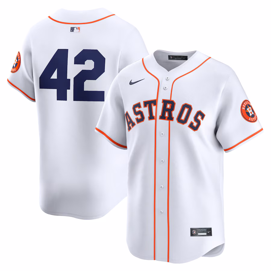 Men's Houston Astros  Nike White 2024 Jackie Robinson Day Home Limited Jersey - ujerseystore