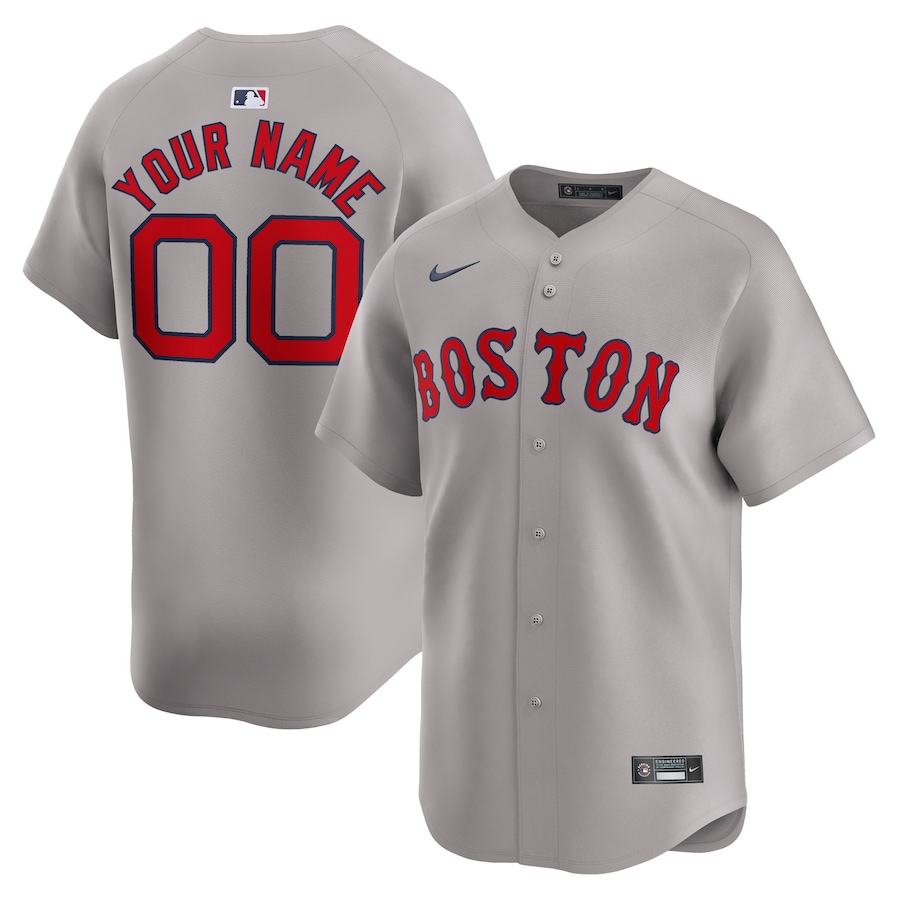 Men's Boston Red Sox  Nike Gray Away Limited Custom Jersey - ujerseystore