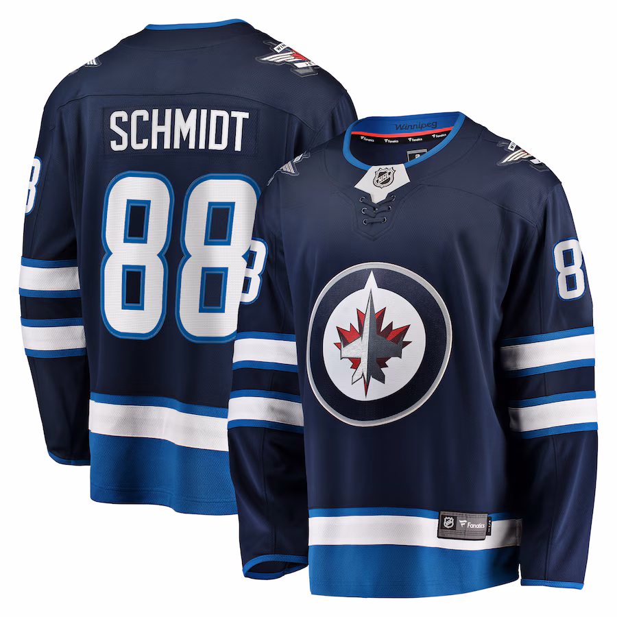Men's Winnipeg Jets Nate Schmidt Fanatics Navy Home Premier Breakaway Player Jersey - ujerseystore