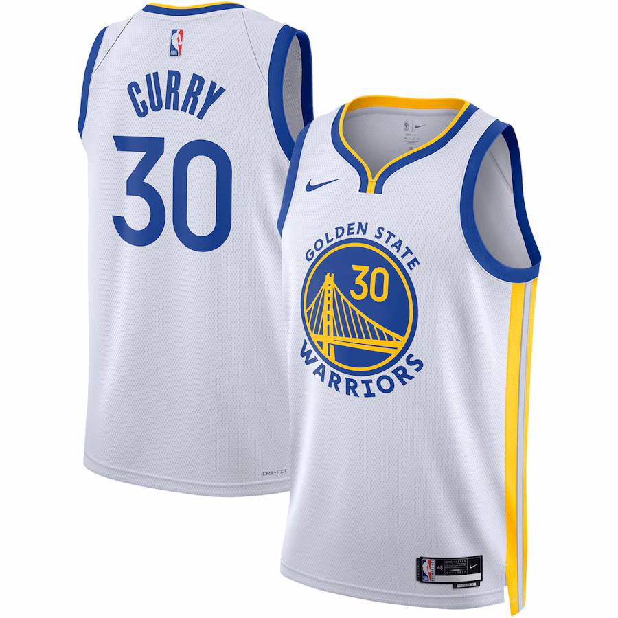 Unisex Golden State Warriors Stephen Curry Nike White Swingman Jersey - Association Edition - ujerseystore