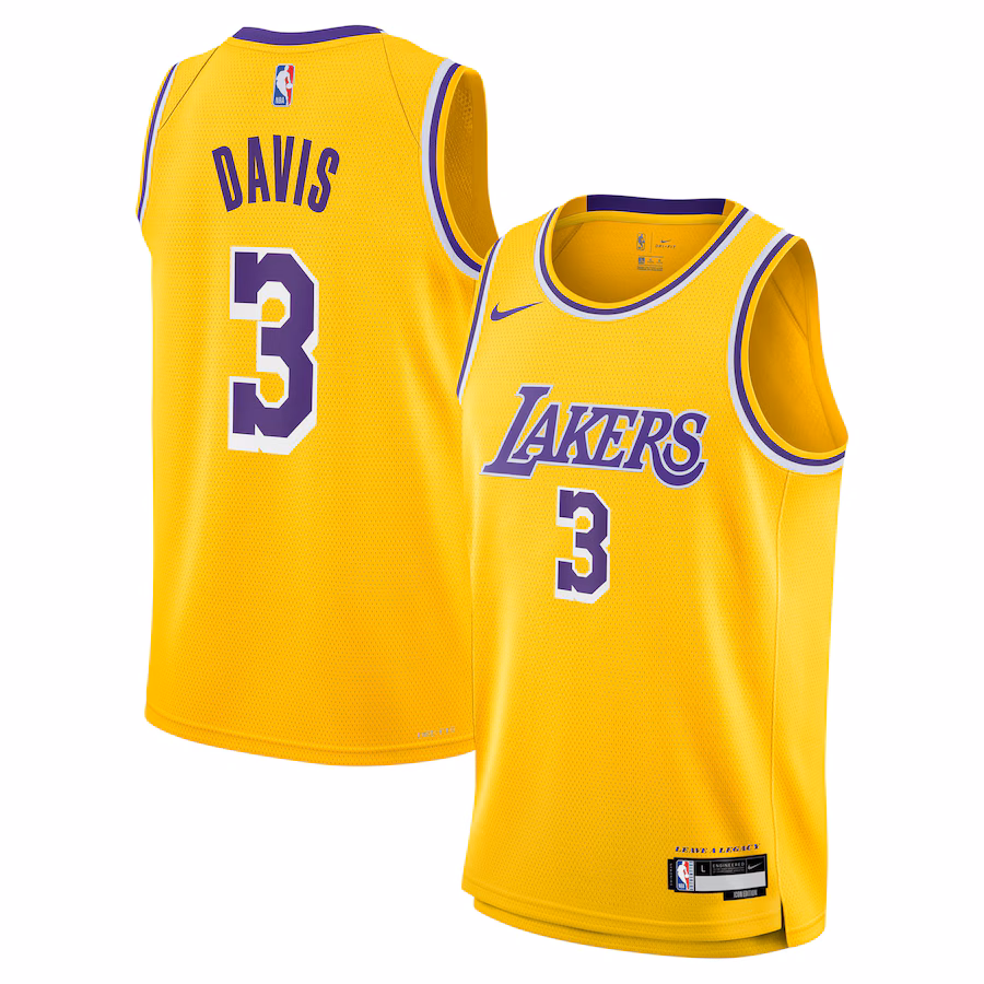 Youth Los Angeles Lakers Anthony Davis Nike Gold Swingman Jersey - Icon Edition - ujerseystore