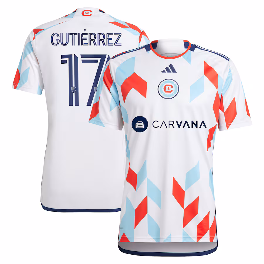 Men's Chicago Fire Brian Gutiérrez adidas White 2024 A Kit For All Replica Player Jersey - ujerseystore