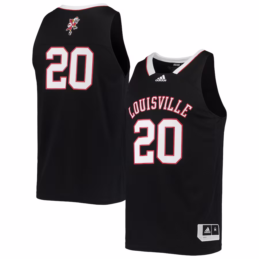 #20 Louisville Cardinals adidas Reverse Retro Jersey - Black - ujerseystore
