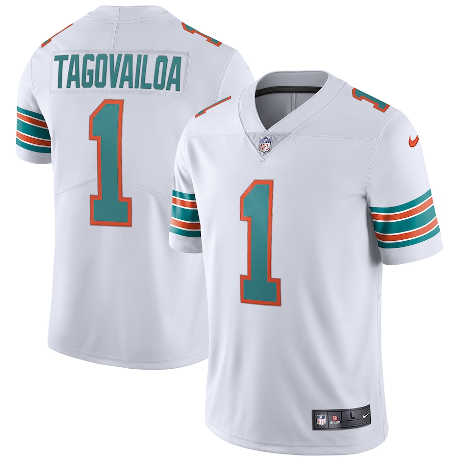 Men's Miami Dolphins Tua Tagovailoa Nike White 2nd Alternate Vapor Limited Jersey - ujerseystore