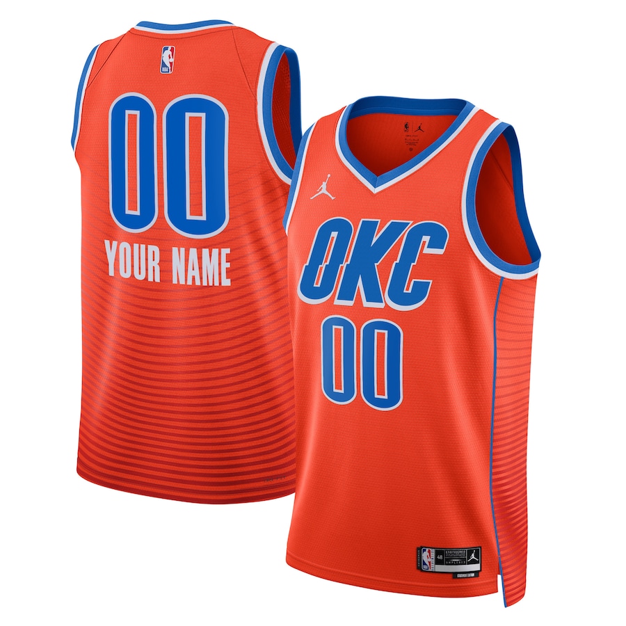 Unisex Oklahoma City Thunder Jordan Brand Orange 2022/23 Swingman Custom Jersey - Statement Edition - ujerseystore
