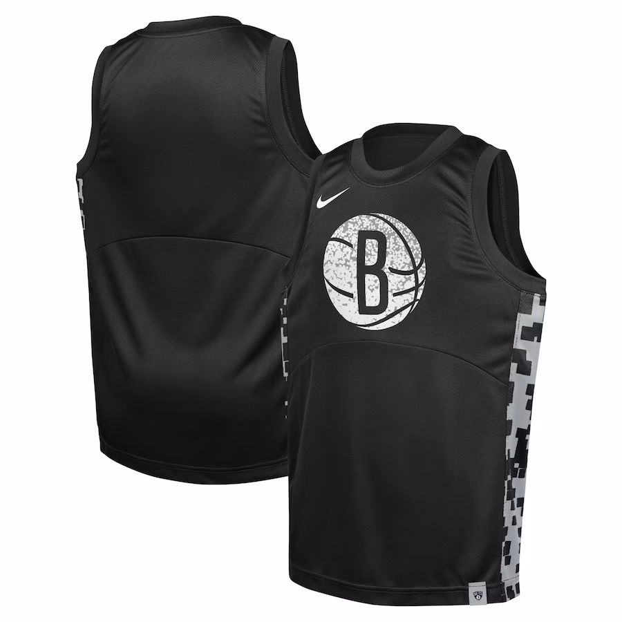 Youth Brooklyn Nets  Nike Black Courtside Starting Five Team Jersey - ujerseystore