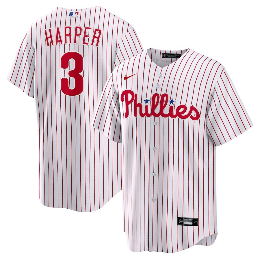 Men's Philadelphia Phillies Bryce Harper Nike White Home Replica Player Name Jersey - ujerseystore