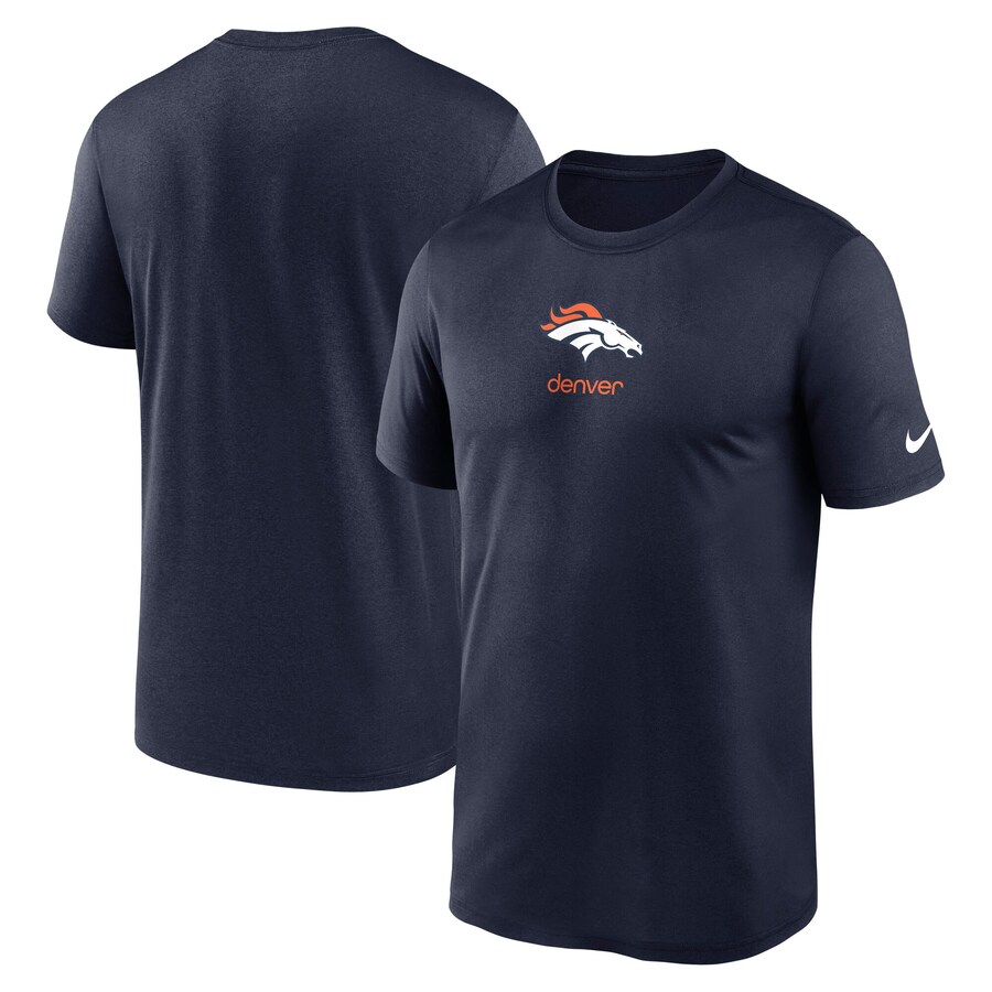 Men's Denver Broncos Nike Navy Legend Sign Performance T-Shirt - ujerseystore