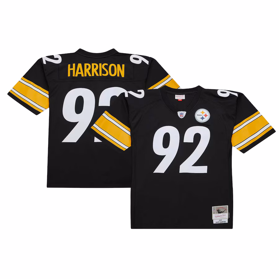Men's Pittsburgh Steelers James Harrison Mitchell & Ness Black Legacy Replica Jersey - ujerseystore