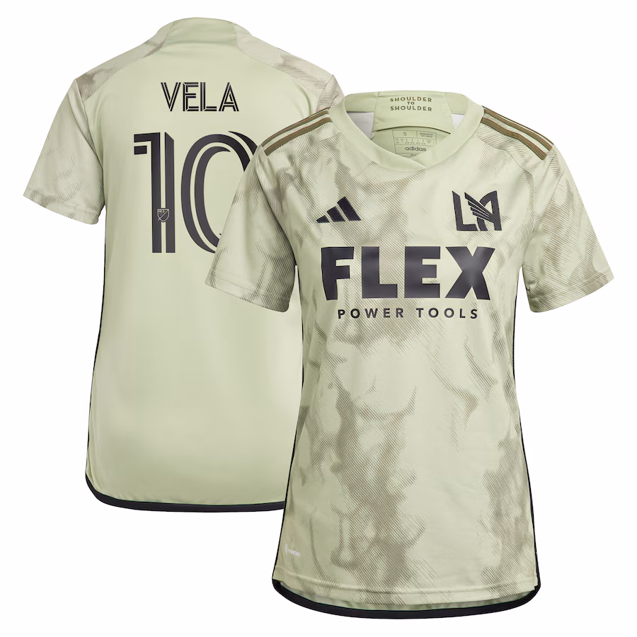 Women's LAFC Carlos Vela adidas Green 2023 Smokescreen Replica Player Jersey - ujerseystore