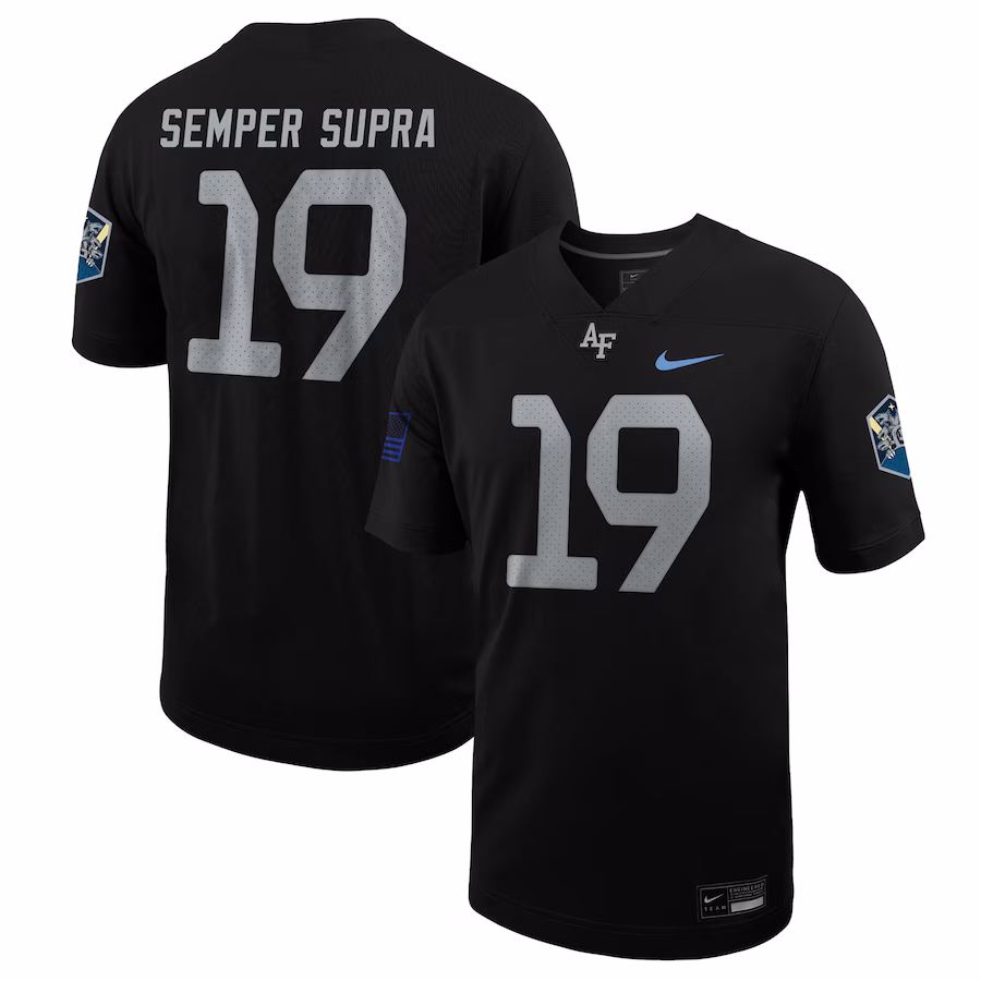 #19 Air Force Falcons Nike Space Force Rivalry Alternate Game Football Jersey - Black - ujerseystore