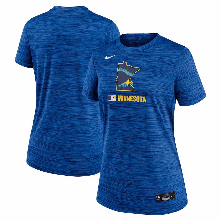 Women's Minnesota Twins Nike Royal Authentic Collection City Connect Velocity Performance T-Shirt - ujerseystore
