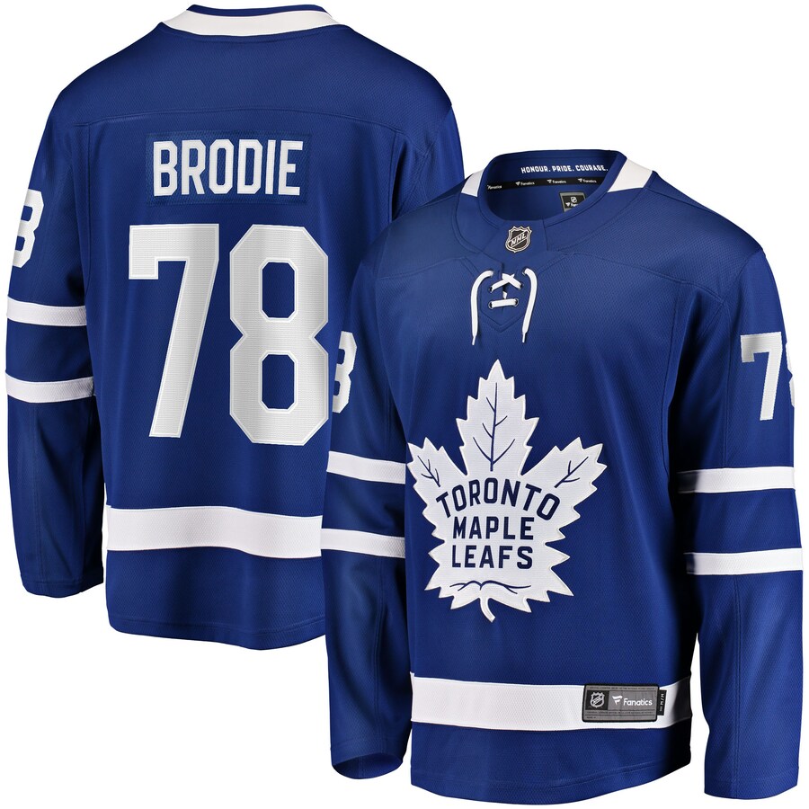 Men's Toronto Maple Leafs TJ Brodie Fanatics Branded Blue Home Breakaway Player Jersey - ujerseystore