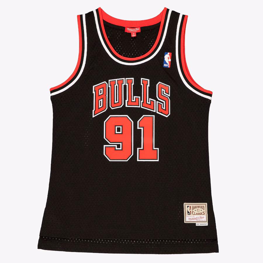 Women's Chicago Bulls Dennis Rodman Black 1997/98 Hardwood Classics Swingman Jersey - ujerseystore