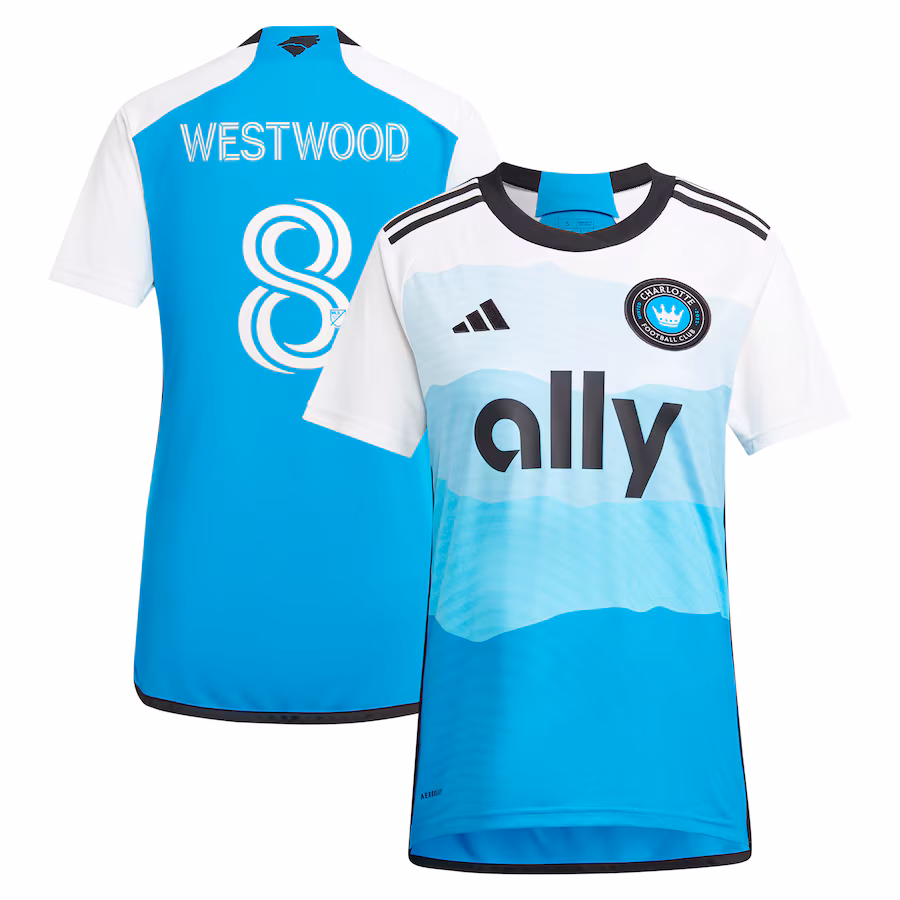 Women's Charlotte FC Ashley Westwood adidas Blue 2024 The Carolina Kit: Explore Replica Player Jersey - ujerseystore