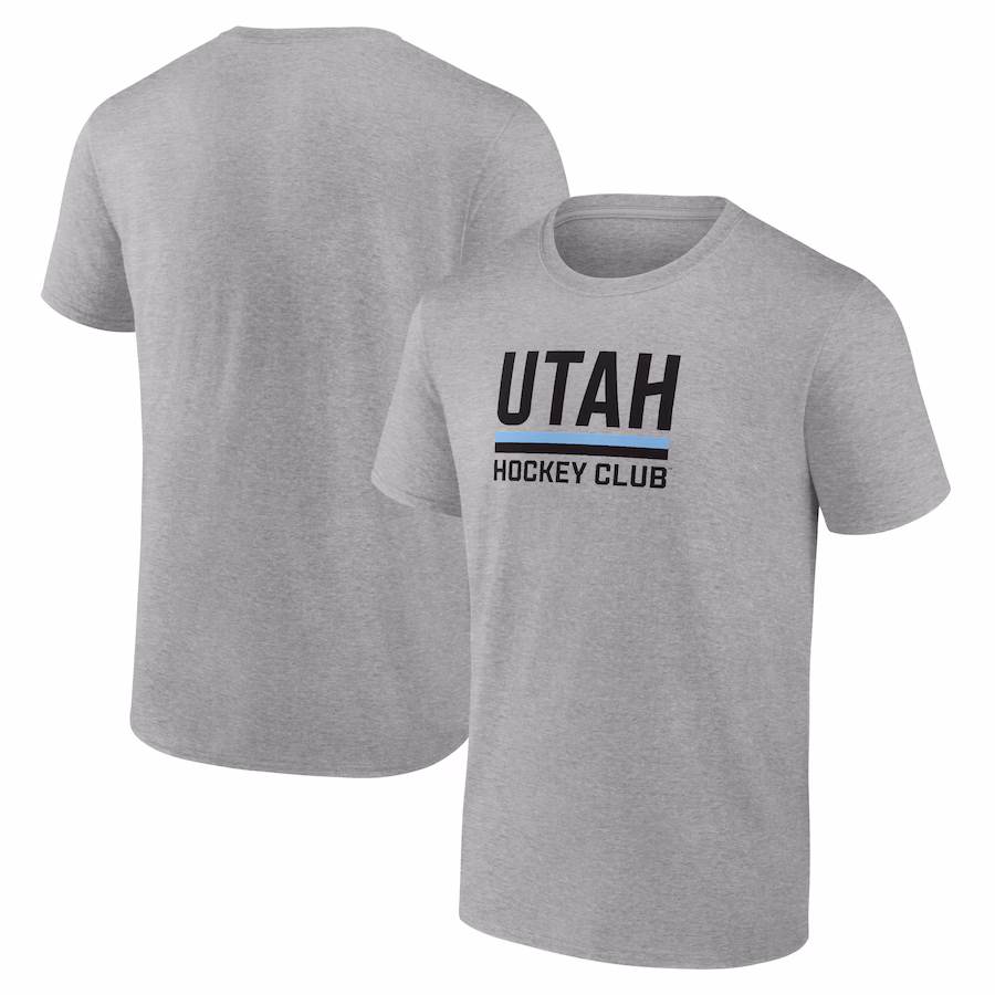 Men's Utah Hockey Club Fanatics Heather Gray Draft Logo T-Shirt - ujerseystore