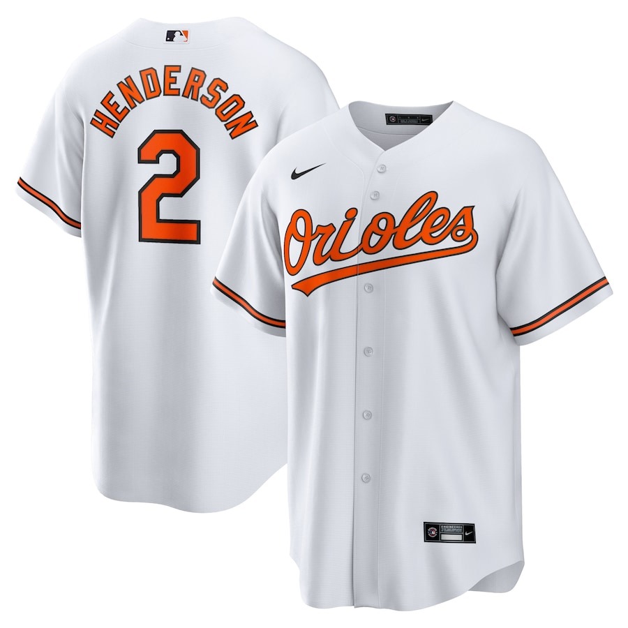 Men's Baltimore Orioles Gunnar Henderson Nike White Home Replica Player Jersey - ujerseystore