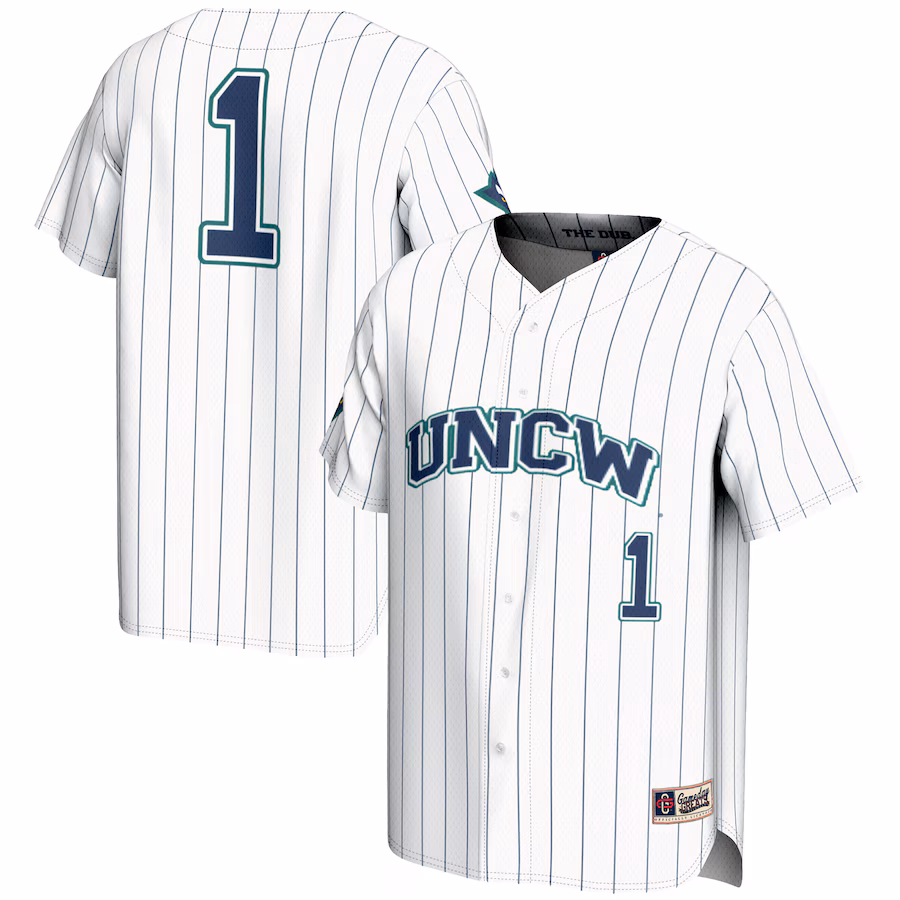 Youth GameDay Greats #1 White UNC Wilmington Seahawks Lightweight Baseball Fashion Jersey - ujerseystore